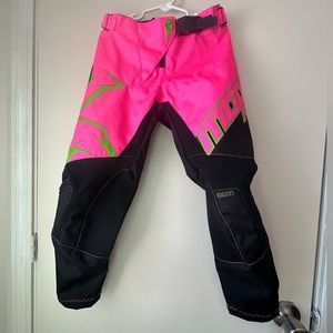 Moose racing youth agroid qualifier pant 24 pink lime green adjustable waist new